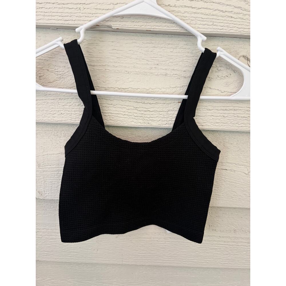 Forever 21 Black Waffle Knit Cropped Tank Top – Size S/M – NWT - Picture 2 of 7